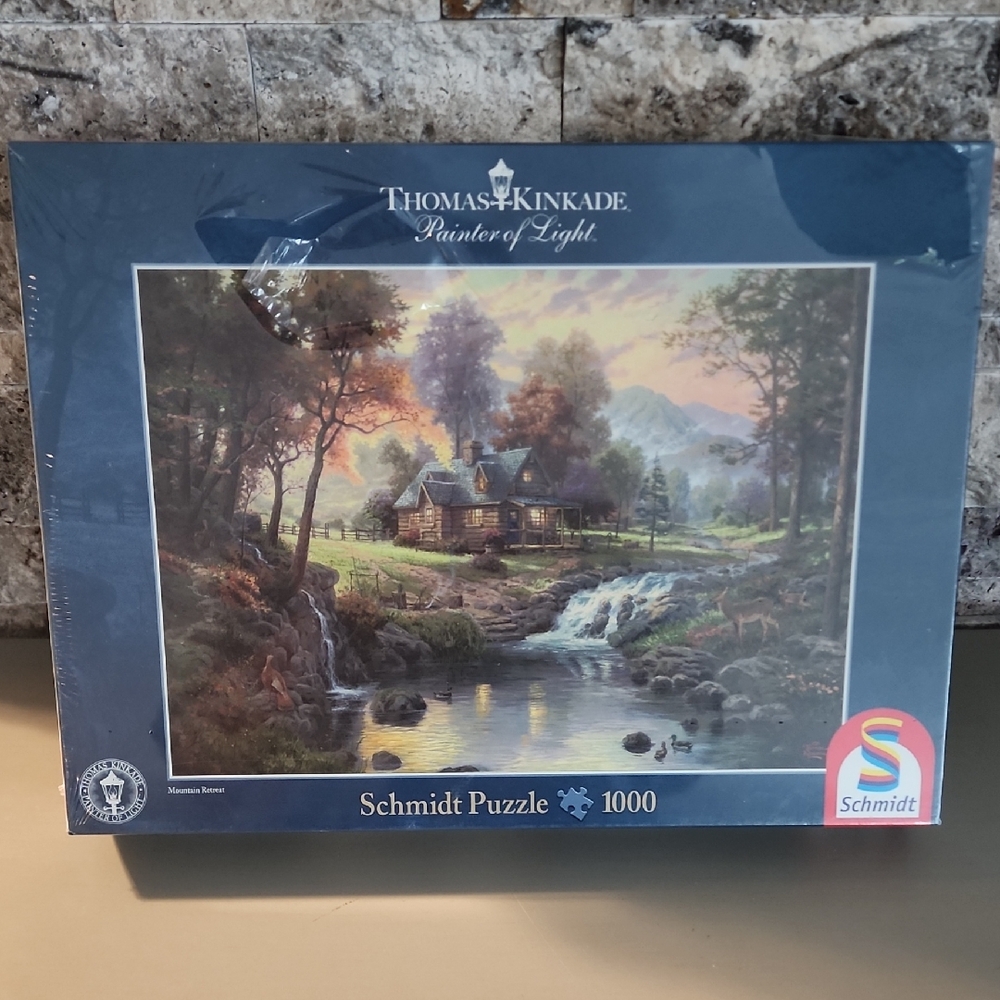 Schmidt Thomas Kinkade: Mountain Retreat Painter  Of Light Puzzle (1000 Pieces)